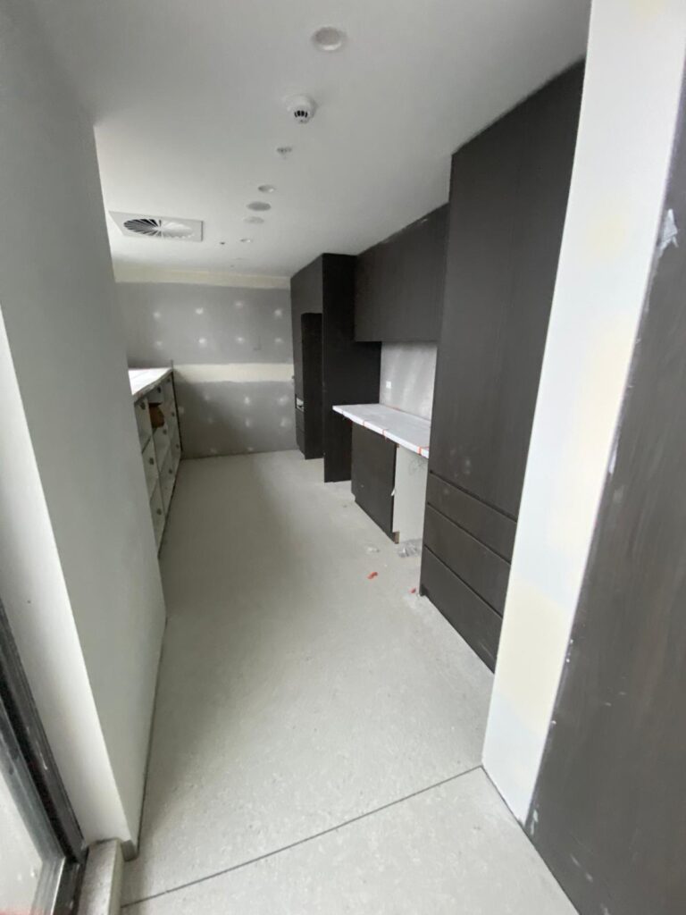 Commercial kitchenette joinery install in Sydney by Vetra Group